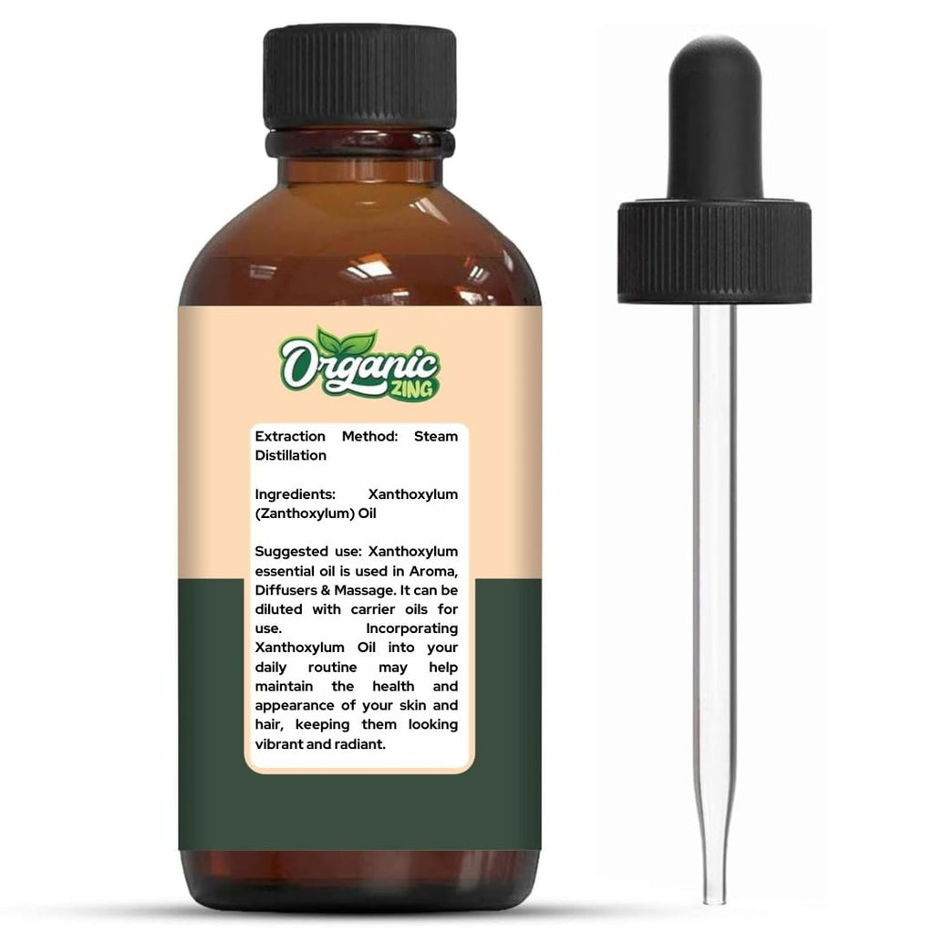 Organic Zing Xanthoxylum (Zanthoxylum) Oil | Pure & Natural Steam Distilled Essential Oil for Aroma, Diffusers & Massage