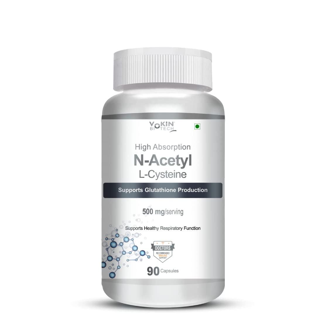 Vokin Biotech N-Acetyl L-Cysteine (NAC) – Supports Healthy Respiratory Function- 500mg