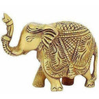 Brass Trunk up Elephant Statues Set of 2 - Showpiece Statue
