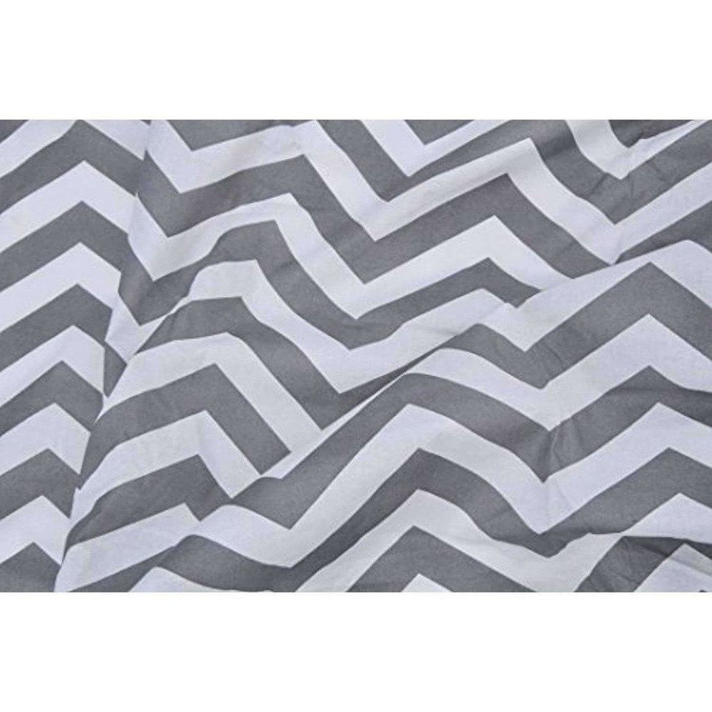Cotton Double Bedsheet with 2 Pillow Covers - Modern White and Grey - Distacart