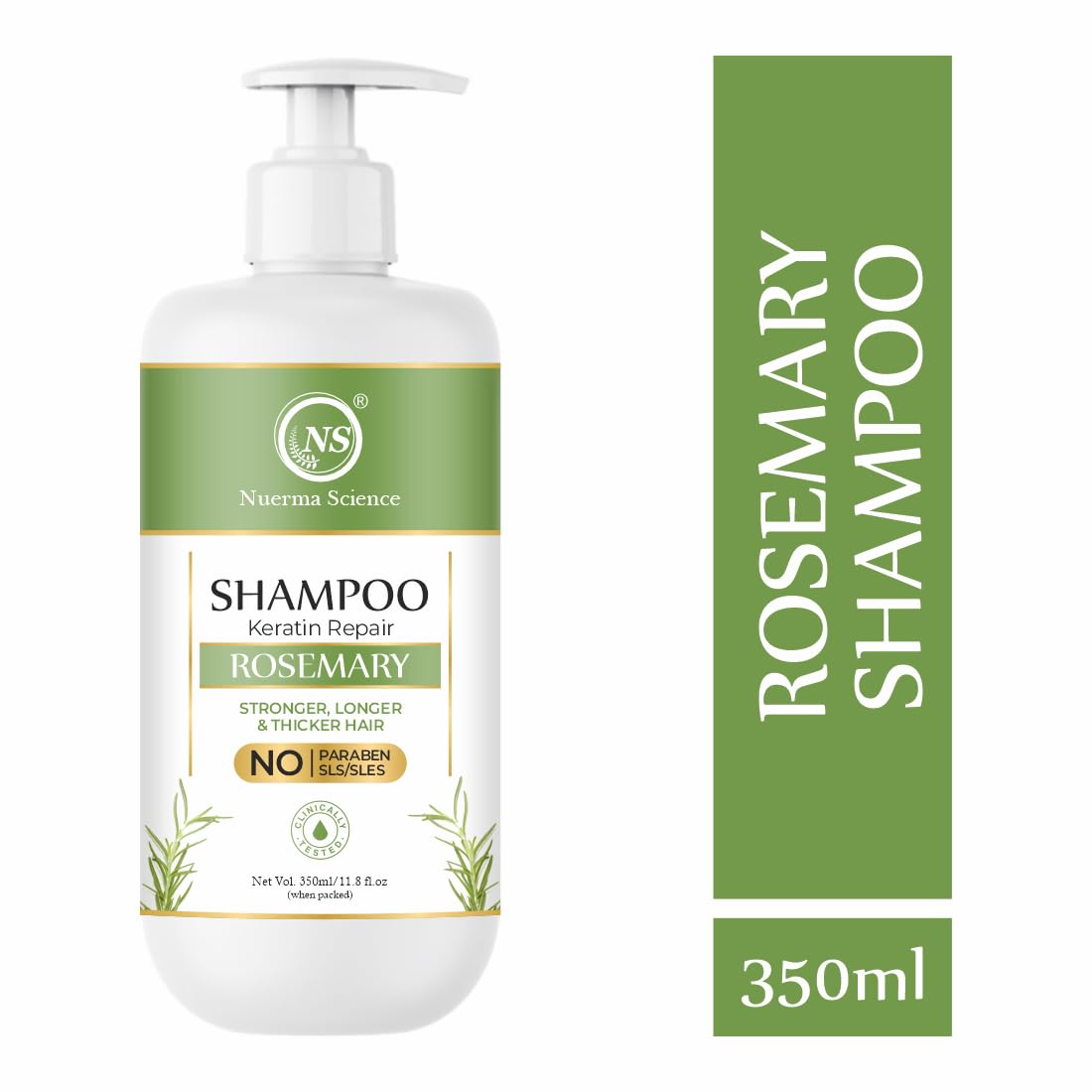 Nuerma Science Keratin Repair Rosemary Shampoo for Damaged, Dry & Frizzy Hair