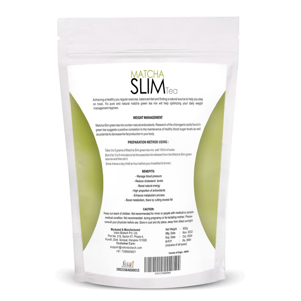 Vokin Biotech Matcha Green Tea Powder Supports Weight Loss Management | Rich In Antioxidants (500 gram)