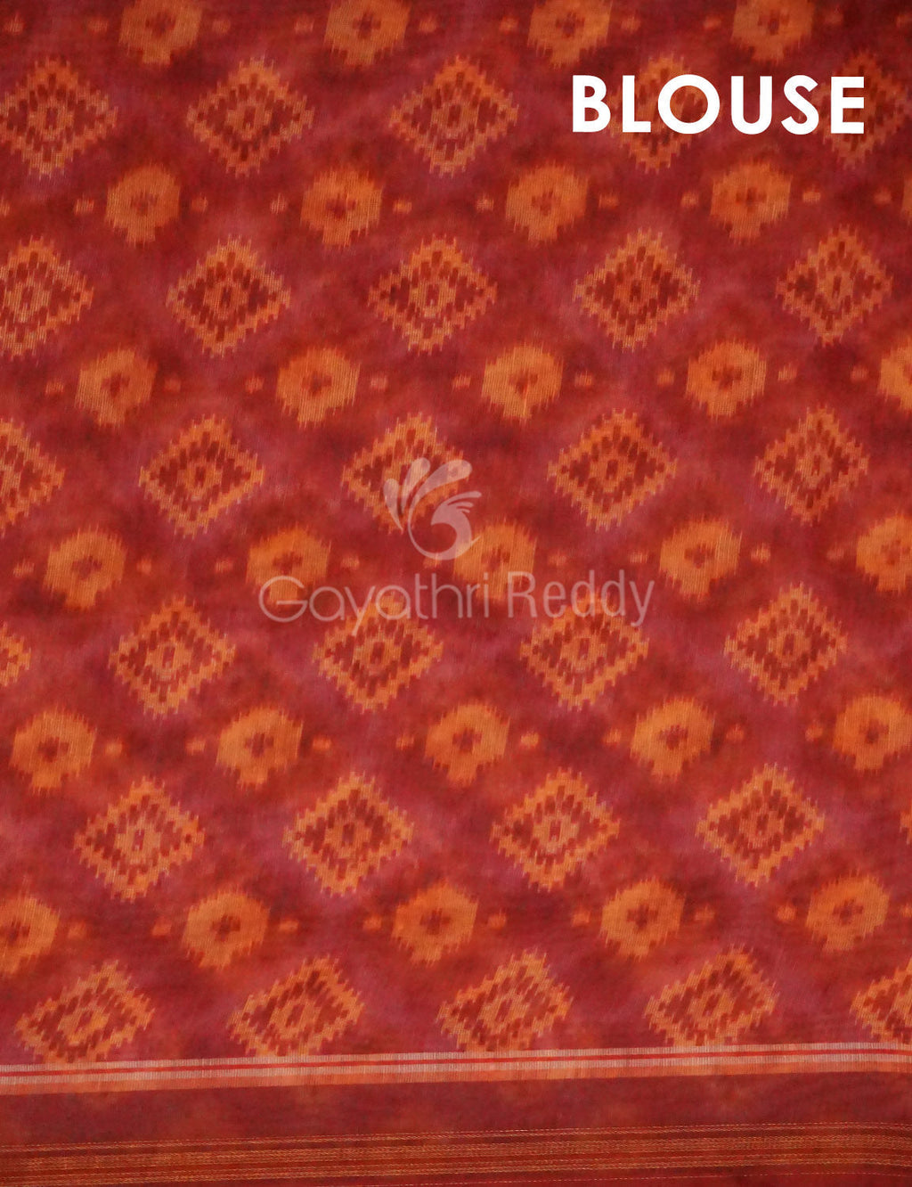 Peachish Orange Diamond Printed Semi Chanderi Saree By Gayathri Reddy Designer Studio - Distacart