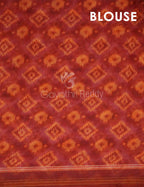 Peachish Orange Diamond Printed Semi Chanderi Saree By Gayathri Reddy Designer Studio - Distacart