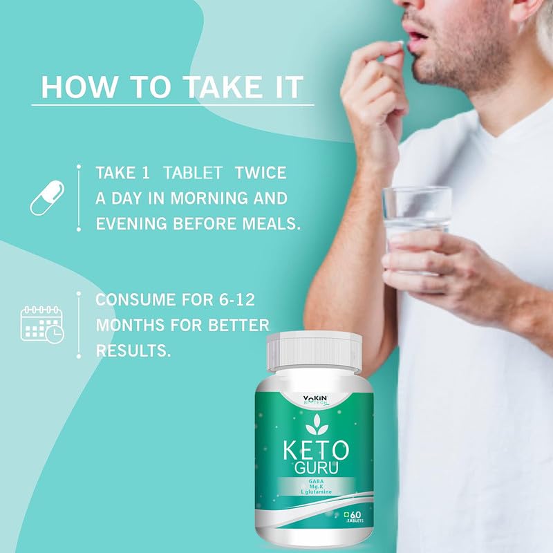 Vokin Biotech Keto Guru 60 Tablets Supplement for Weight Management, Fat Burner, Appetite Suppressant-