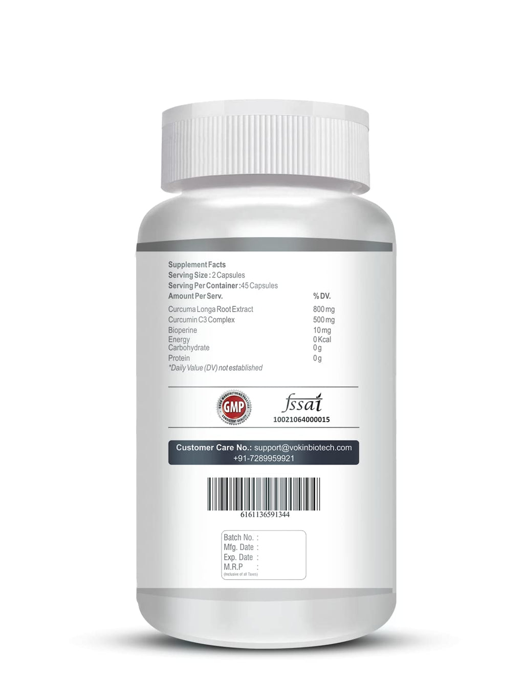 Vokin Biotech Curcumin C3+ Bioperine 1310mg Supports Mental Health