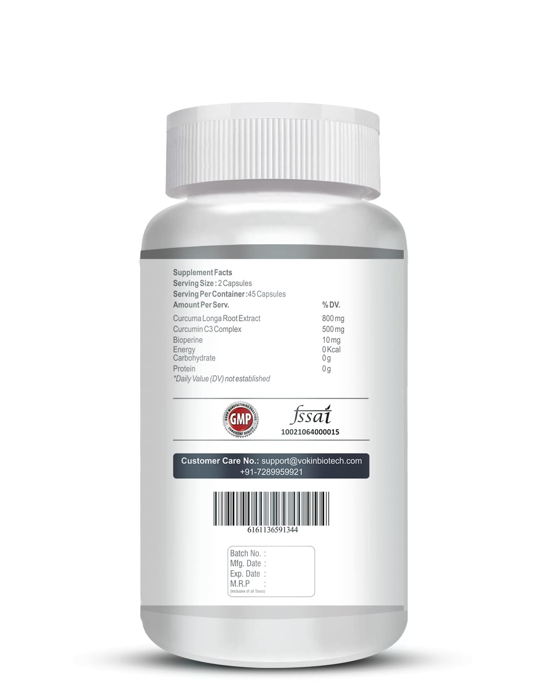 Vokin Biotech Curcumin C3+ Bioperine 1310mg Supports Mental Health