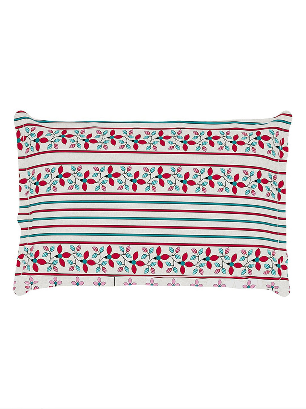 Story@home Grey & Pink Ethnic Motifs 180 TC Bedsheet with Pillow Cover - Distacart