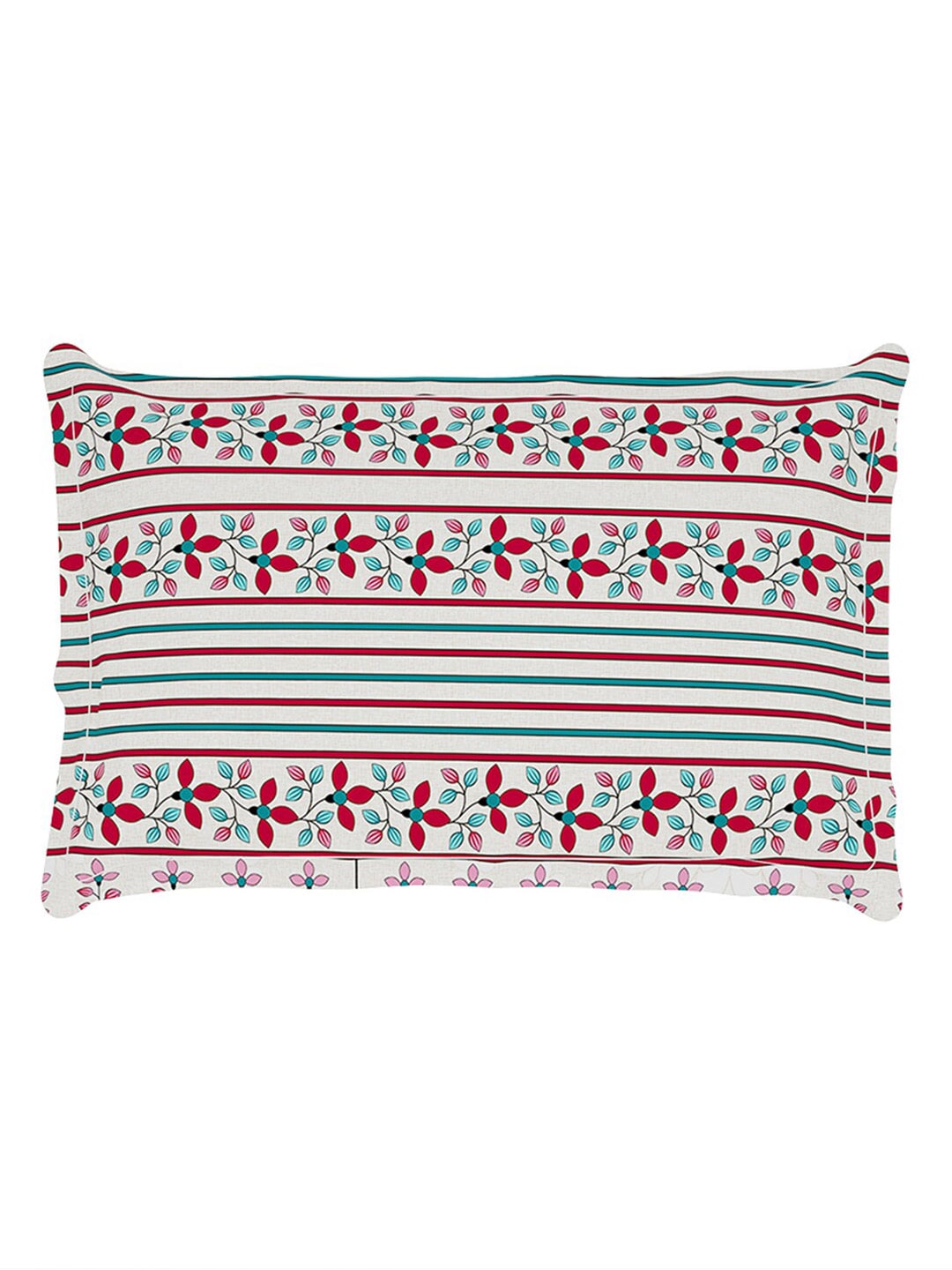 Story@home Grey & Pink Ethnic Motifs 180 TC Bedsheet with Pillow Cover - Distacart