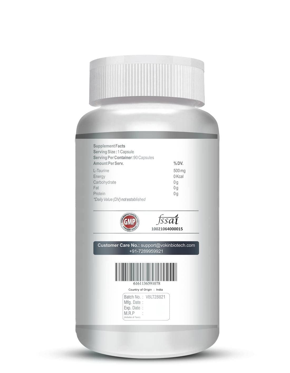 Vokin biotech L-Taurine - Amino Acid Supplement - 500mg