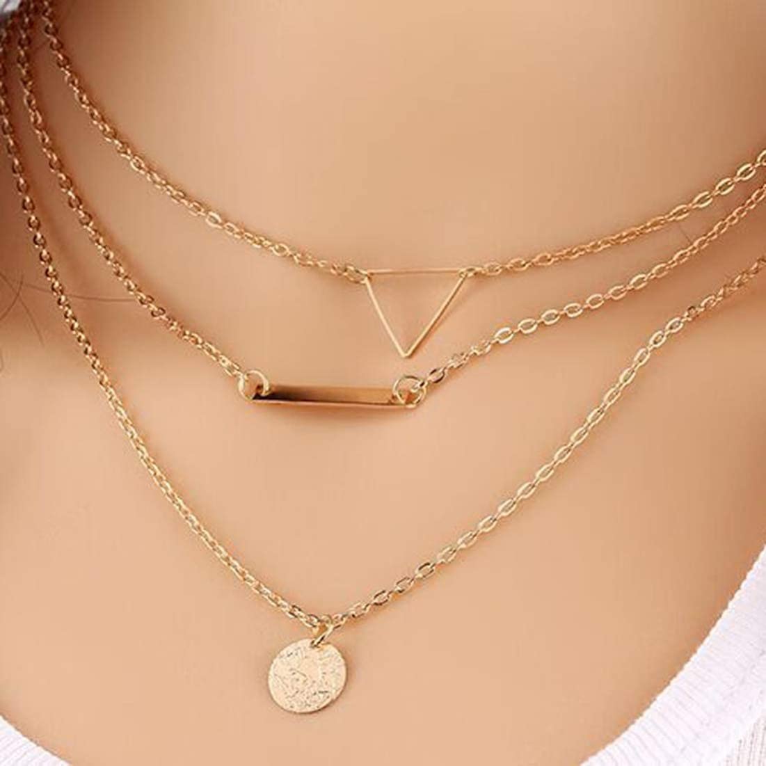 Gold-Toned Alloy Set Of 2 Multi Layer Designer Necklace - The Pari
