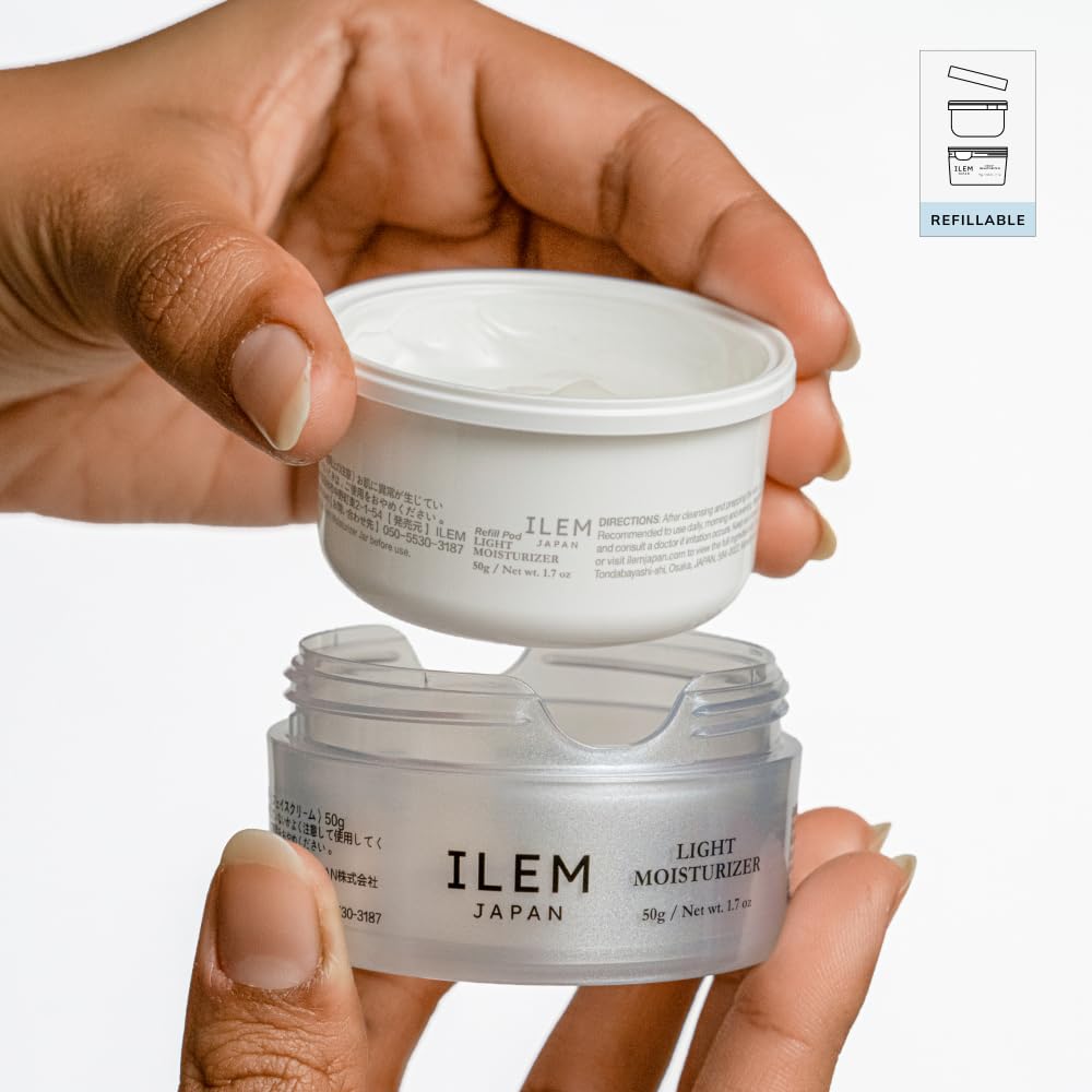 ILEM JAPAN Light Moisturizer Refill Pod 50g | Niacinamide + Ceramides + Squalane | Refill Pack | Made in Japan