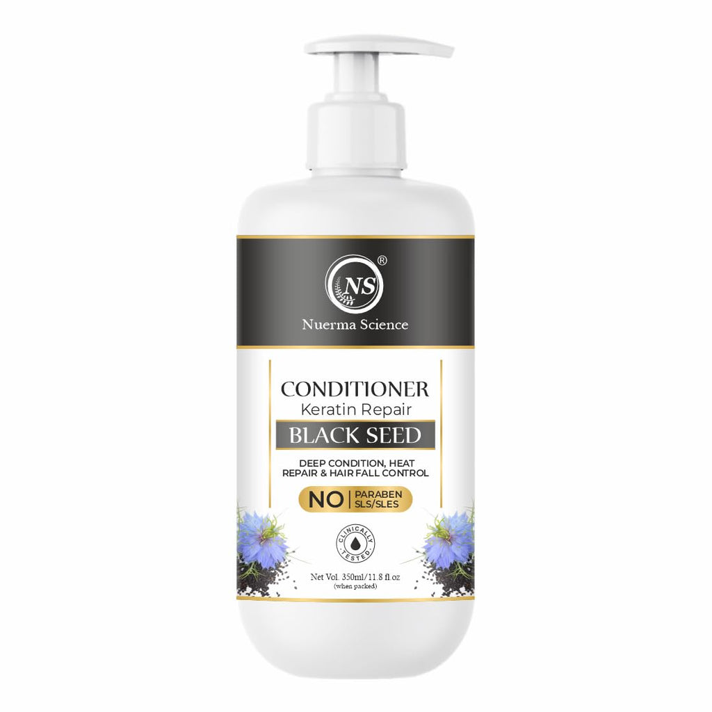 Nuerma Science Keratin Repair Black Seed Hair Conditioner to Deep Cleanse, Heat Repair & Hair Fall Control
