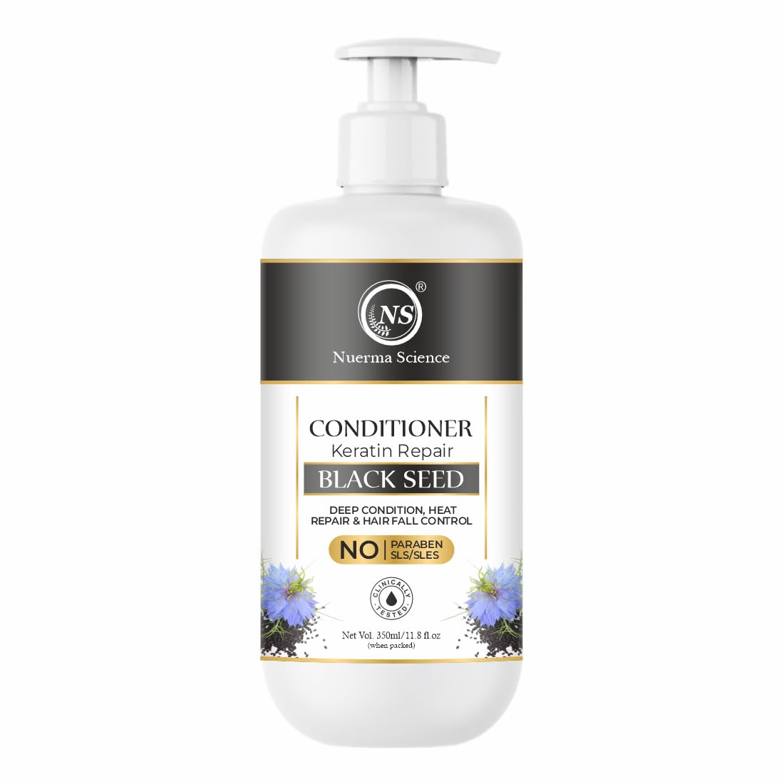 Nuerma Science Keratin Repair Black Seed Hair Conditioner to Deep Cleanse, Heat Repair & Hair Fall Control