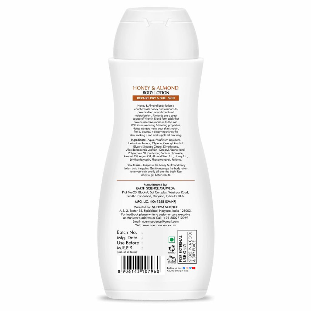 Nuerma Science Honey Almond Advanced Nourishing Body Lotion | Deep Hydrating Moisturizer