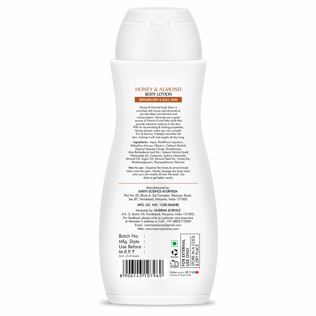 Nuerma Science Honey Almond Advanced Nourishing Body Lotion | Deep Hydrating Moisturizer