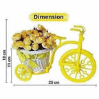Cycle Shape Plastic Decoration Flower Vase with Peonies Bunch - Distacart