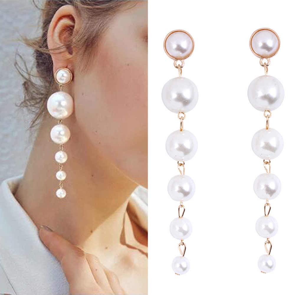 Gold-Plated Alloy Pearl Droplets Earrings - The Pari - Distacart