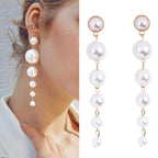 Gold-Plated Alloy Pearl Droplets Earrings - The Pari - Distacart