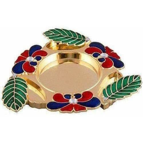 Golden - Haldi Kumkum Holder Tilak Thali Golden