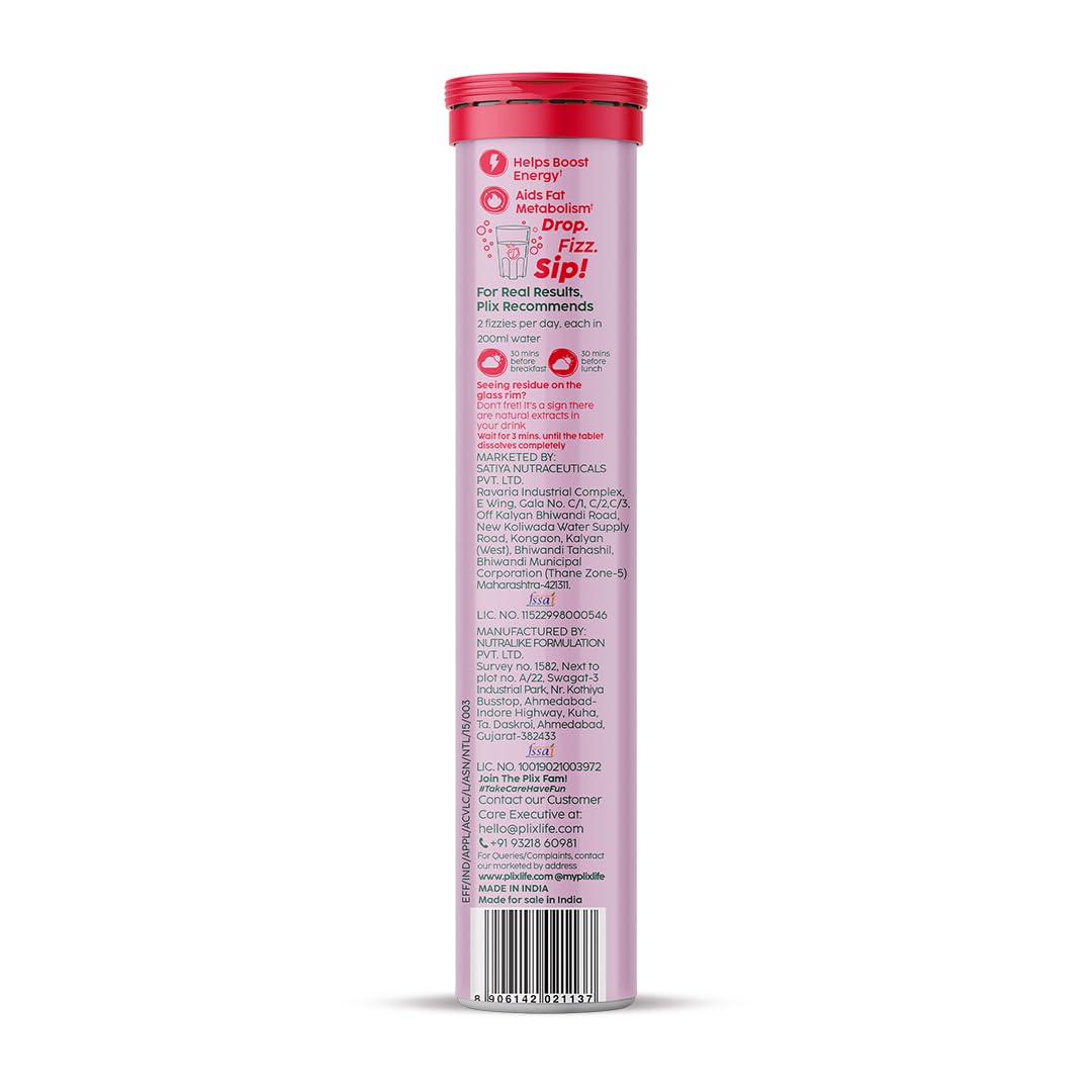 PLIX The Plant Fix L-Carnitine ACV Effervescent Tablets - Apple Burst - Distacart