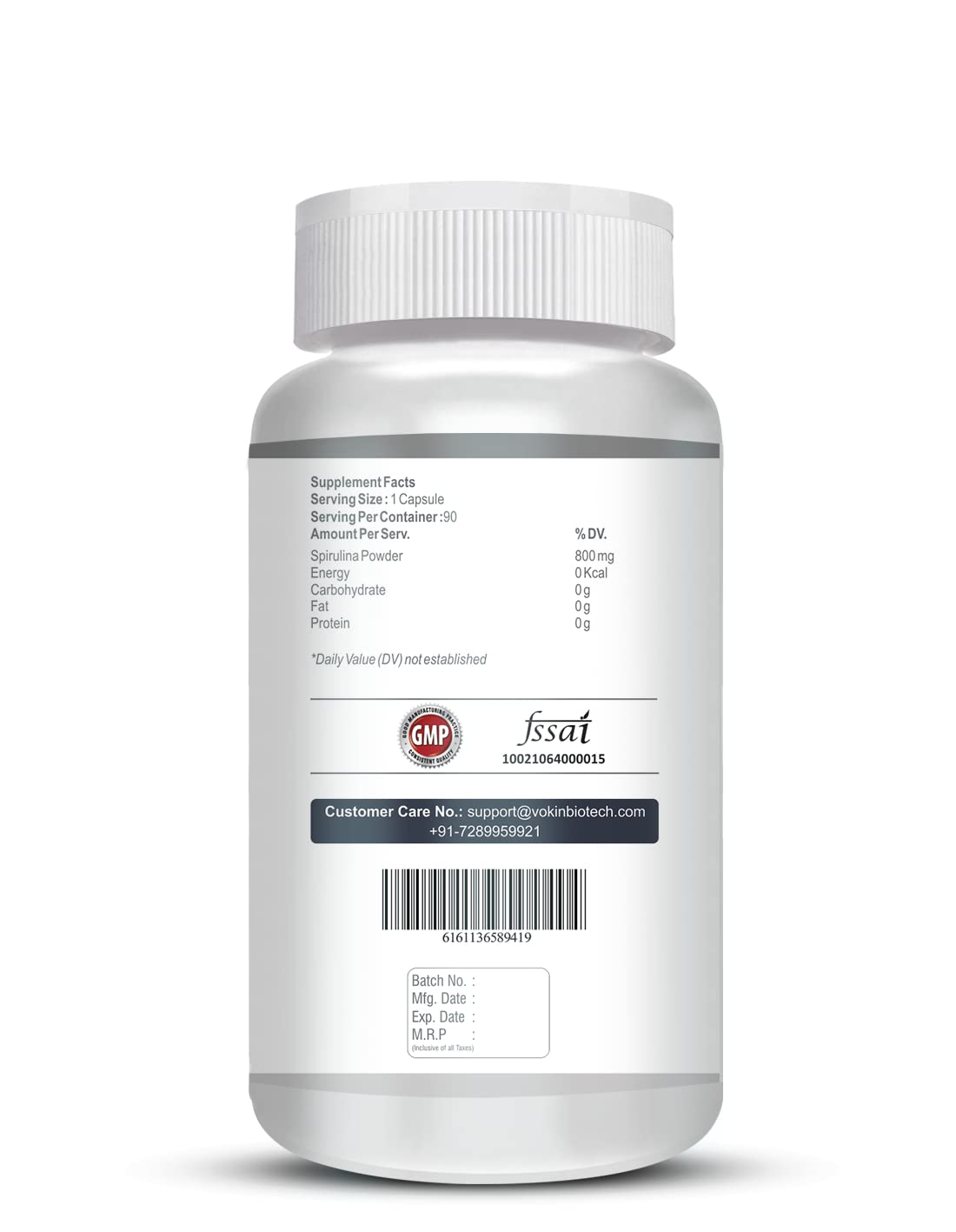 Vokin Biotech Spirulina- Support Heart Health and Liver Health -800mg