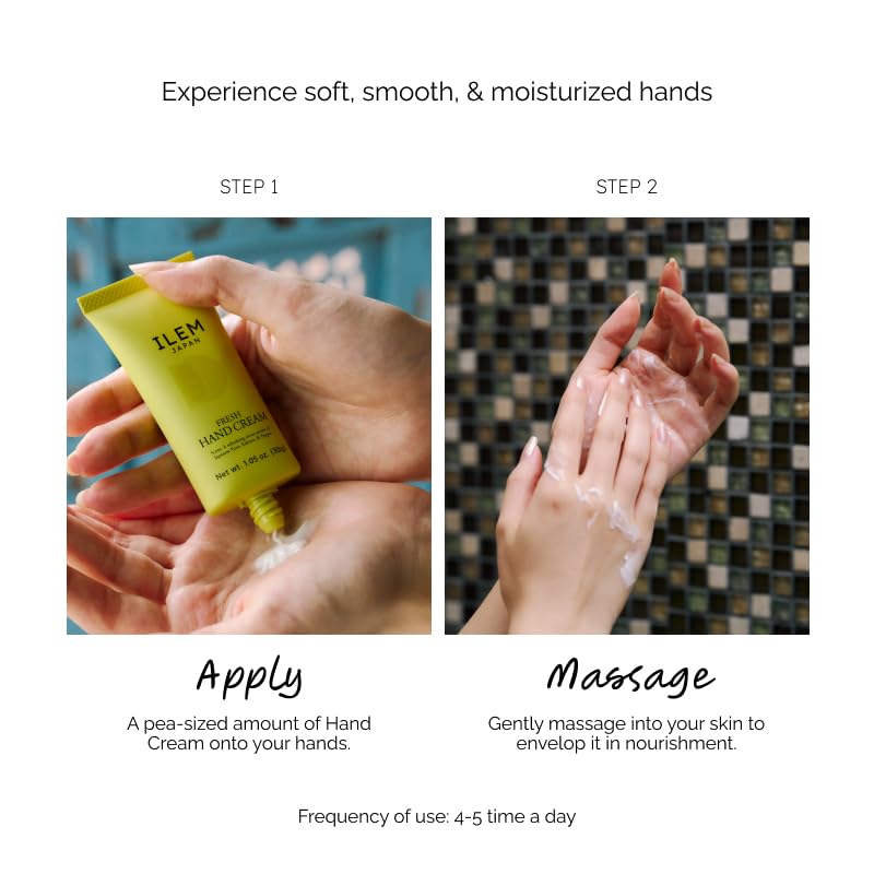 ILEM JAPAN Hand Cream for Women and Men | Best Before Aug 2026 | For Dry and Rough Hand | Hyaluronic Acid and Avocado Oil | All Skin Type Soft Moisturizer Cream - 30g