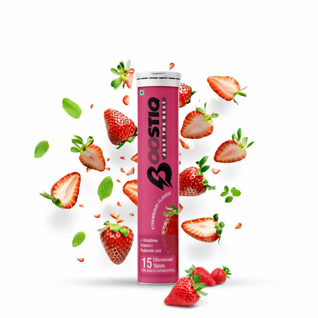 BOOSTIQ Glutathione Vitamin C Effervescent Tablets - Strawberry Flavour