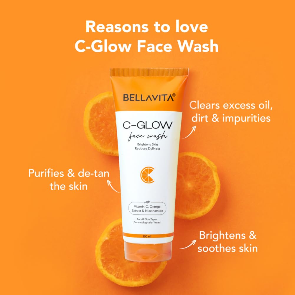 Bella Vita C-Glow Vitamin C Face Wash Brightening Formula for Men and Women,100 ml
