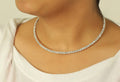 Silver-Toned Alloy Rhinestones Studded Choker - The Pari