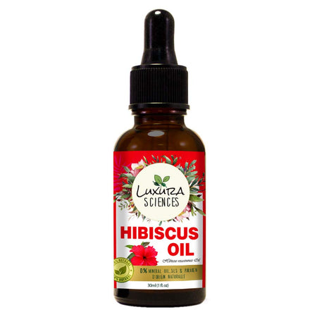 Luxura Sciences Organic Hibiscus Oil Japanese Vitamin E oil for Face, Skin, Hair Growth