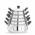 Stainless Steel Cook and Serve Handi Set (5-Pieces, Silver)