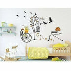 Wall Sticker for Living Room(Ride Through Nature, Ideal Size on Wall : 140 cm x 100 cm),Multicolour