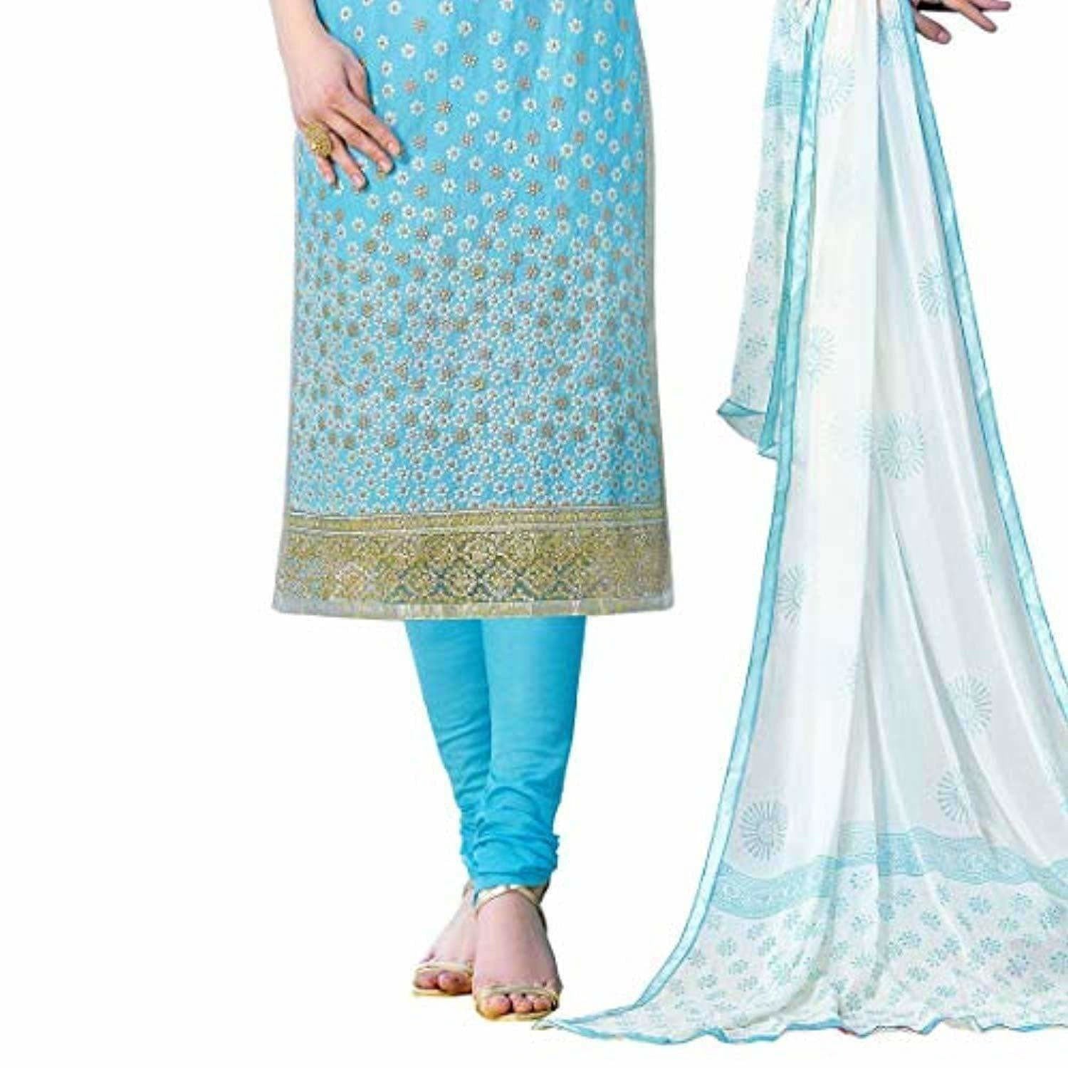 Cotton Salwar Suit Blue - Distacart