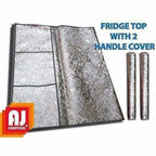 Grey Decorative Fridge Top Cover And 2 Fridge Handle Covers