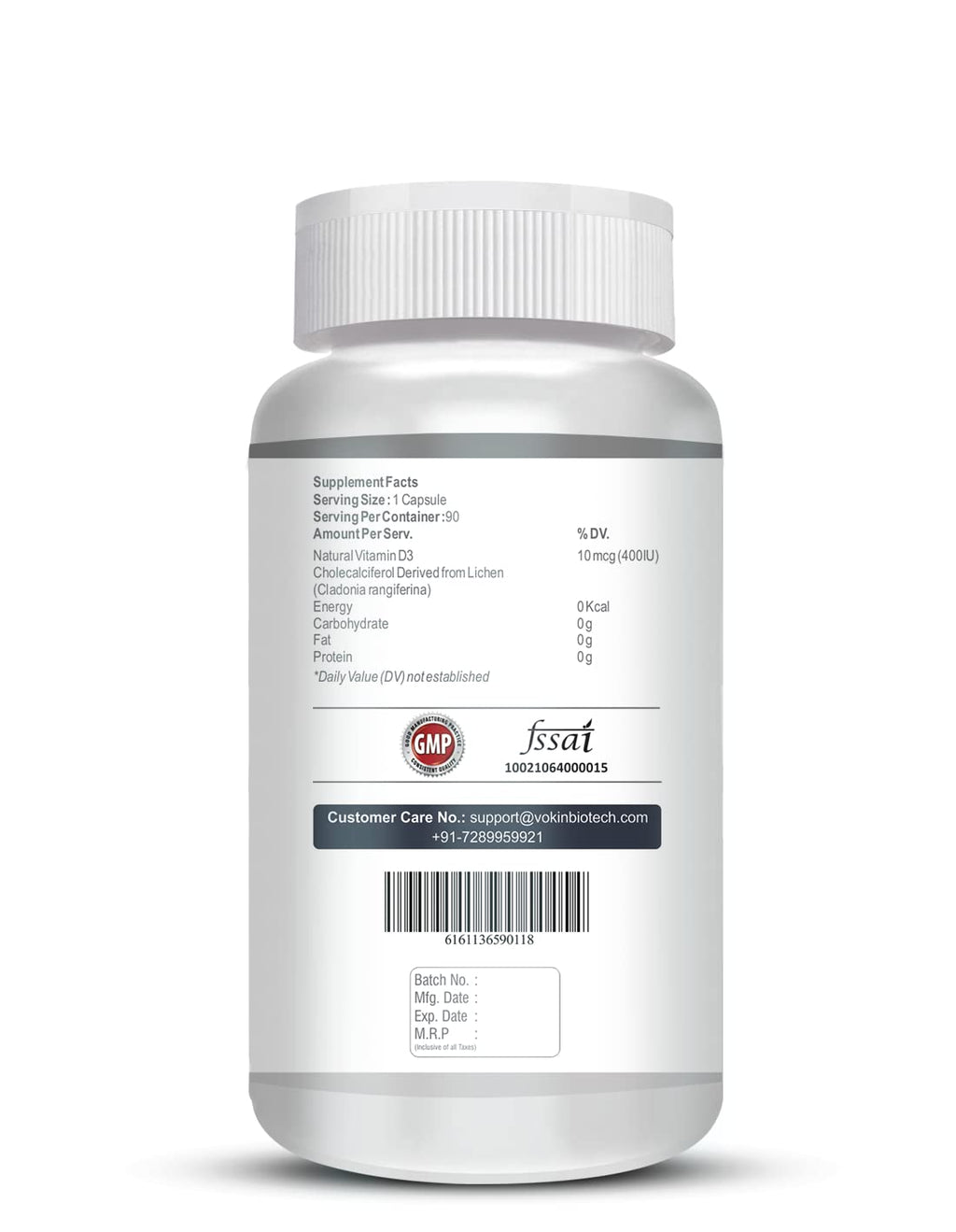 Vokin Biotech Vegan Vitamin D3 - Natural Vitamin – Support Bone Health