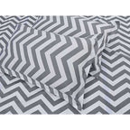 Cotton Double Bedsheet with 2 Pillow Covers - Modern White and Grey - Distacart