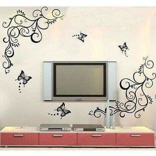 Lovely Black Butterflies Wall Sticker - Distacart