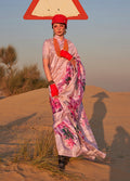 Monjolika Fashion Beige Color Printed Tussar Silk Designer Saree Online