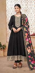 Anaita Black Vichitra Silk Sequence Embroidered Salwar Suit - Distacart
