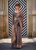 Monjolika Fashion Monjolika Fashion'S Brown Colour Organza Sarees With Blouse - Distacart
