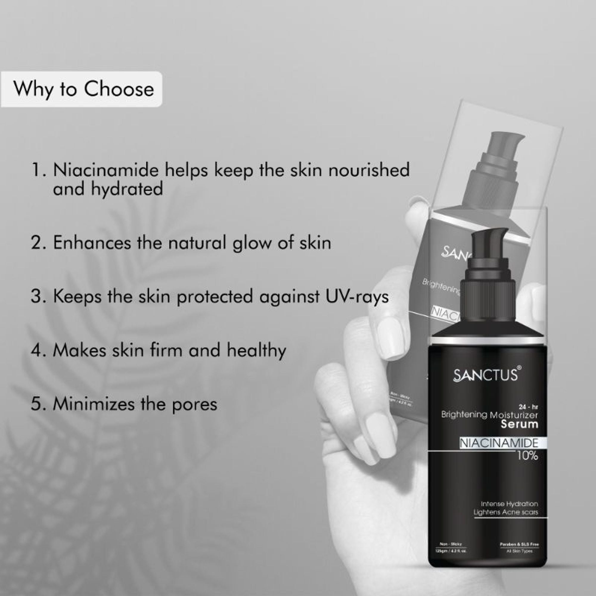 SANCTUS 24-Hr Brightening 10% Niacinamide Moisturizer Serum Lotion