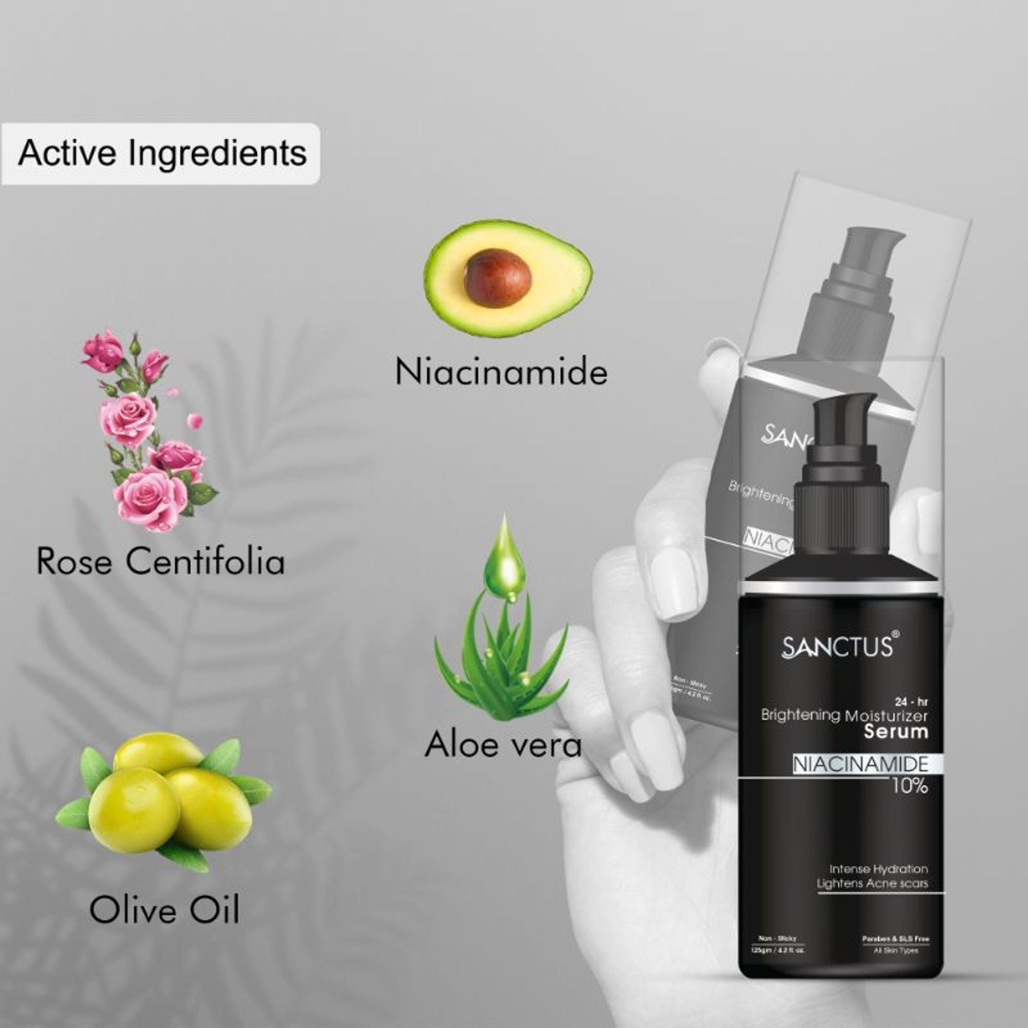 SANCTUS 24-Hr Brightening 10% Niacinamide Moisturizer Serum Lotion