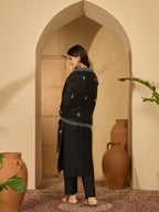 Joban Fashion Black Silk Embroidery Readymade Kurta Set - Distacart