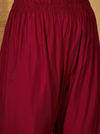 Joban Fashion Maroon Silk Embroidery Readymade Kurta Set - Distacart