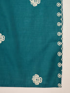 Joban Fashion Teal Silk Embroidery Readymade Kurta Set - Distacart