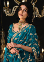 Monjolika Fashion Dark Blue Colour Tissue Silk Trendy Sarees For Women - Distacart