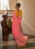 Monjolika Fashion Salmon Colour Weaving Nylon Silk Saree