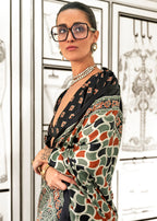 Monjolika Fashion Multi Colour Satin Crepe Printed Lightwear Sarees - Distacart