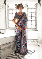 Monjolika Fashion Multi Colour Satin Crepe Printed Lightwear Sarees - Distacart